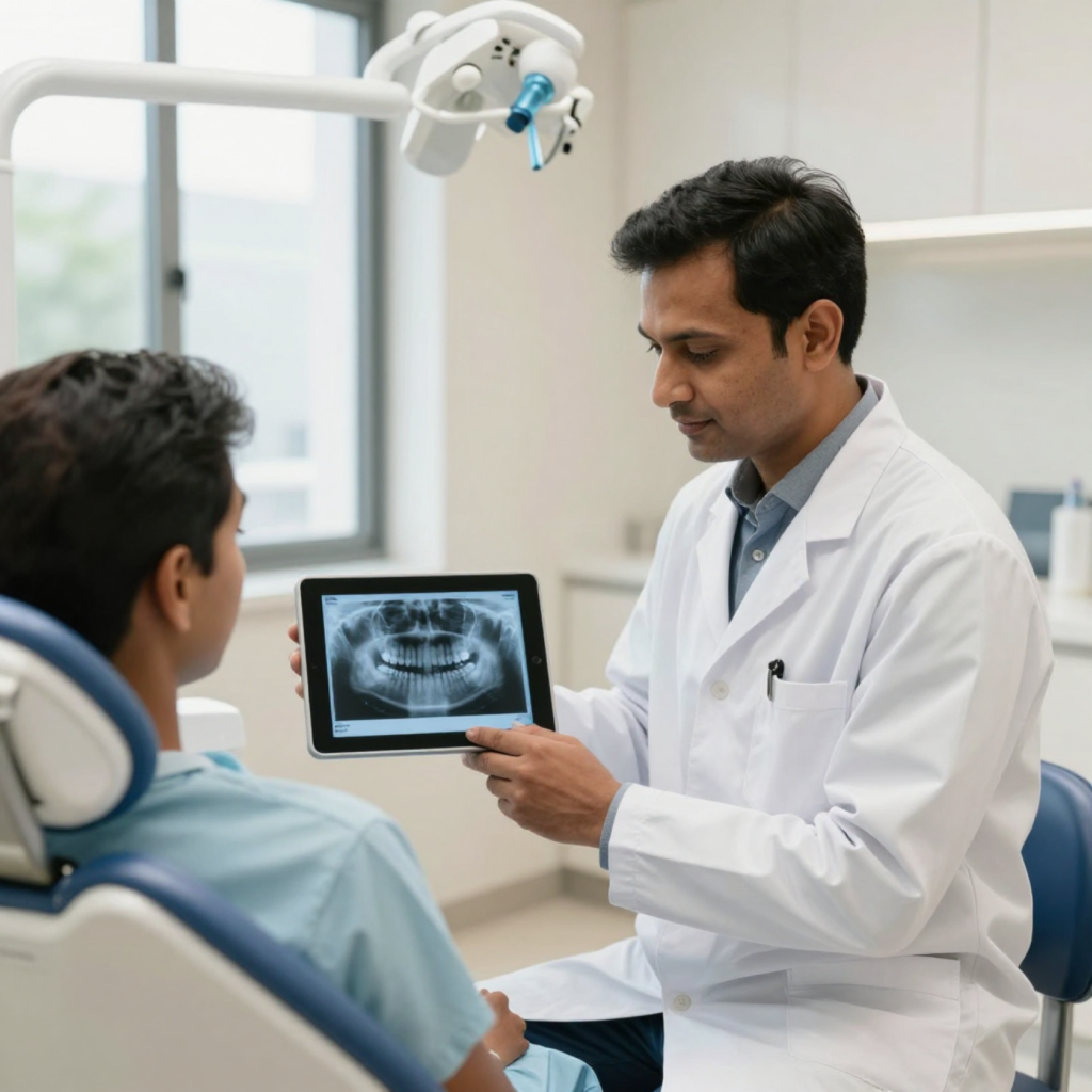 Dentist consulting a patient in Nayapalli
